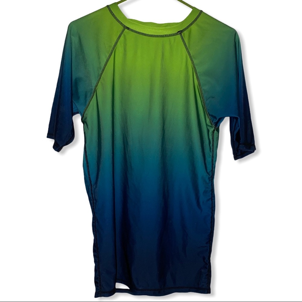 Castaways Boys Youth Swim Shirt Top Blue & Green